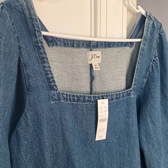 New with Tag: J Crew Squareneck Chambray Top. Size Medium - Picture 6 of 12